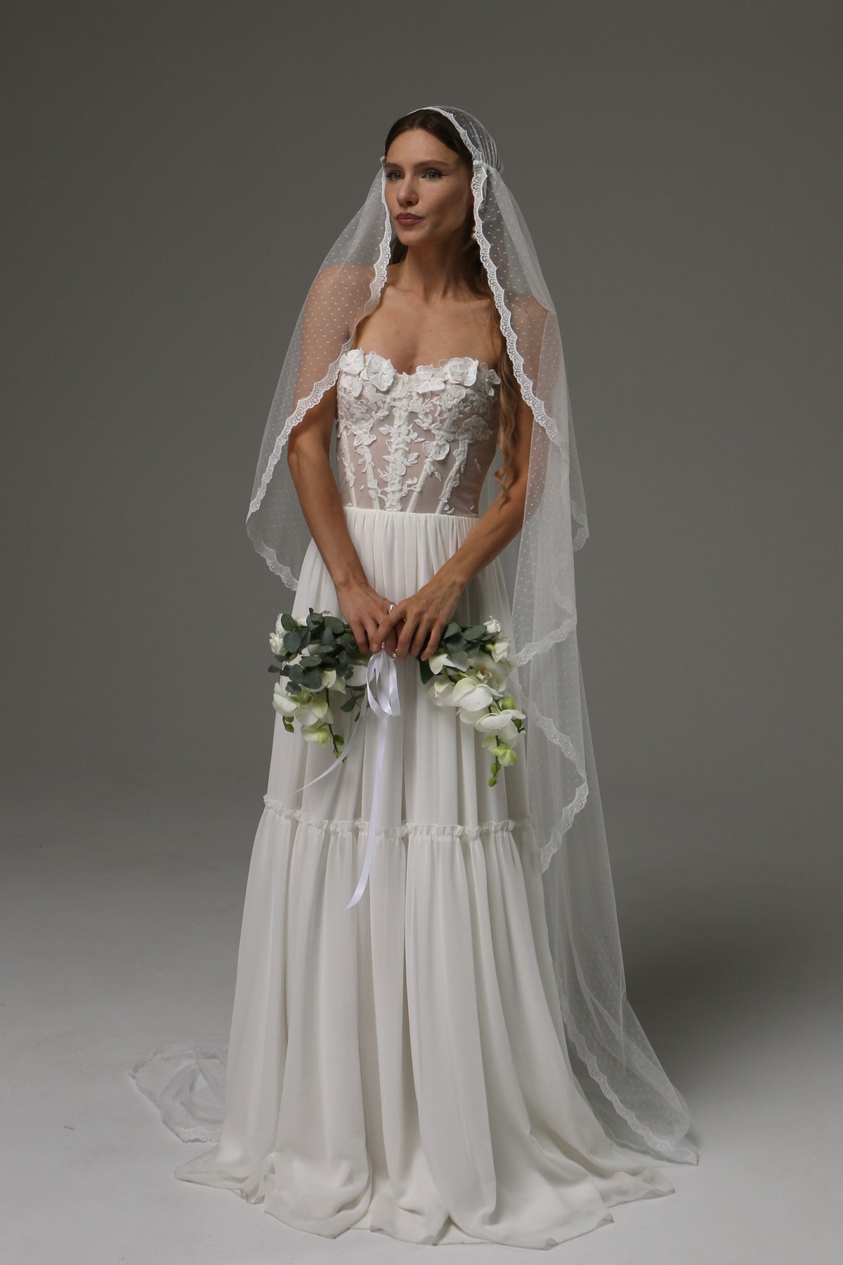 Juliet Cap Wedding Veil, Lace Bridal Veil, Romantic Veil, Vintage Inspired Wedding Veil, Soft Tulle Veil, Bridal Headpiece