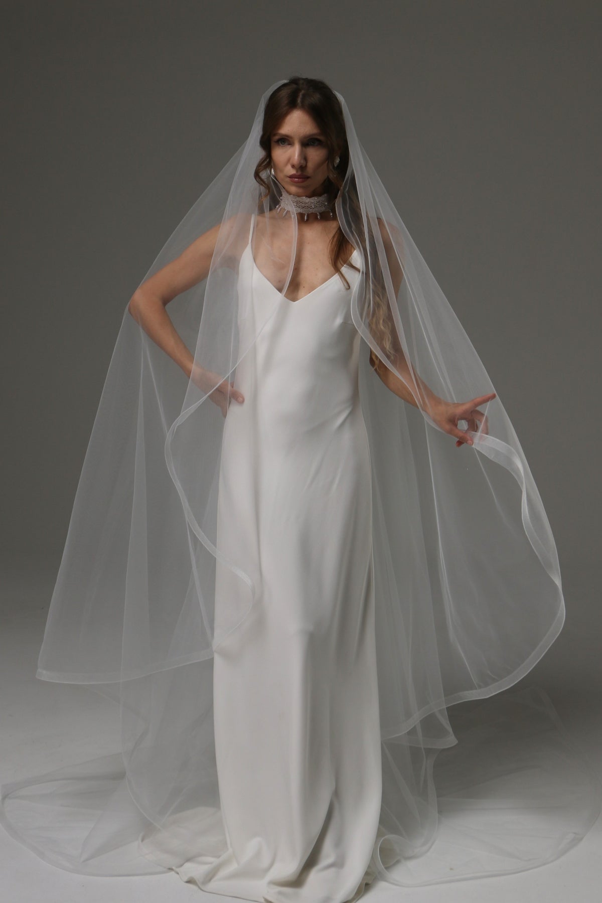 Single Tier Wedding Veil, Bridal Veil, Soft Tulle Veil, Simple Romantic Veil, Classic Bridal Veil, Elegant Wedding Veil