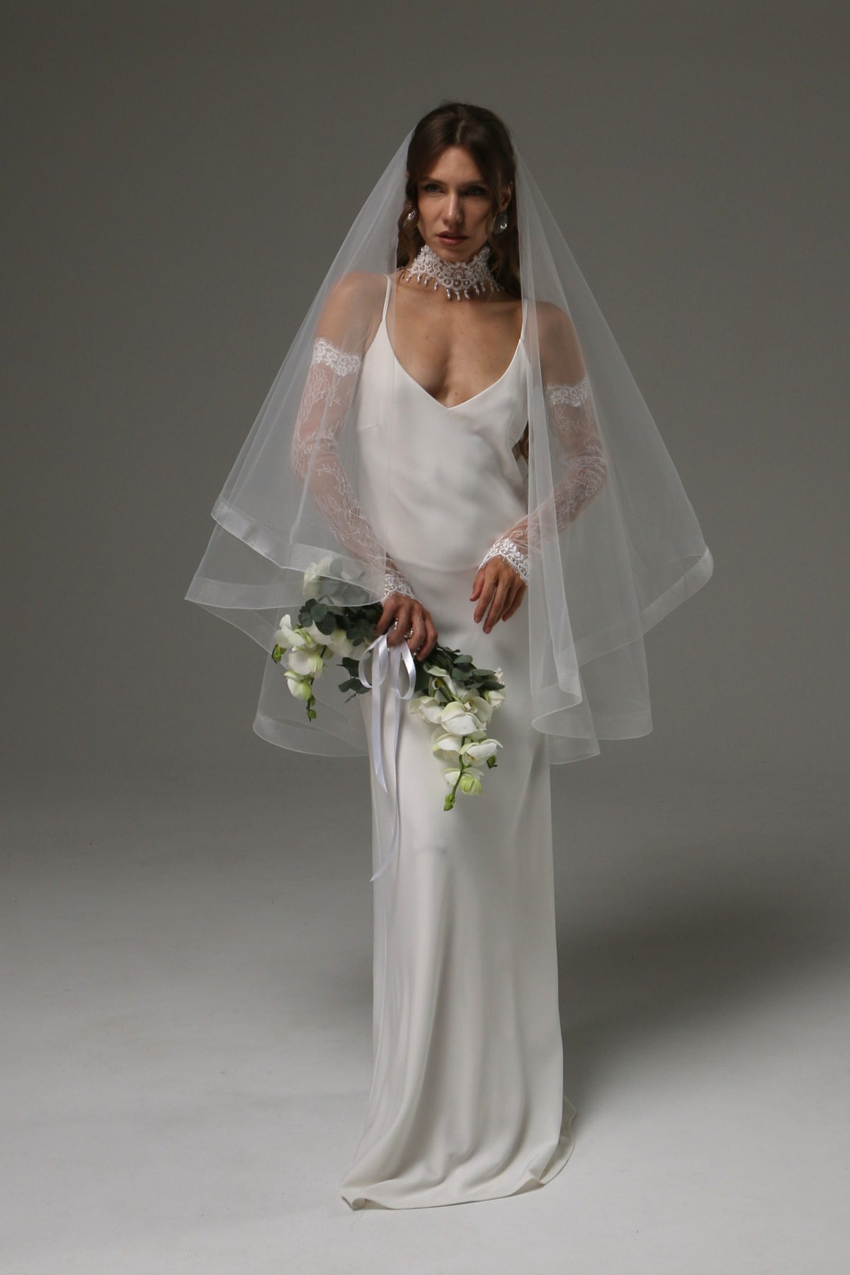 Two Tier Horsehair Wedding Veil, Soft Tulle Bridal Veil, Modern Layered Veil, Elegant Wedding Veil, Romantic Bridal Veil, Lightweight Veil