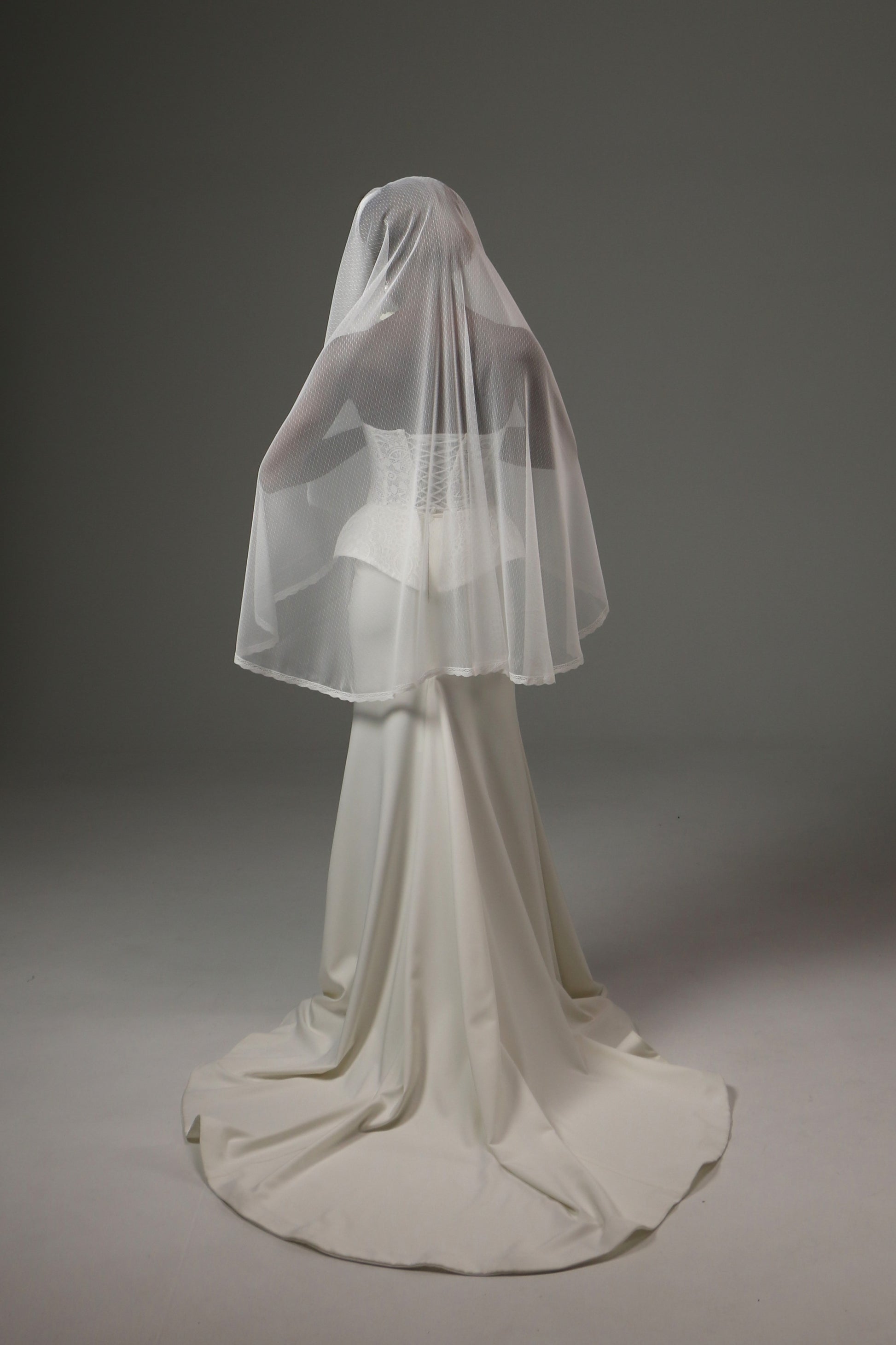 Elegant wedding veil paired with a modern bridal gown.