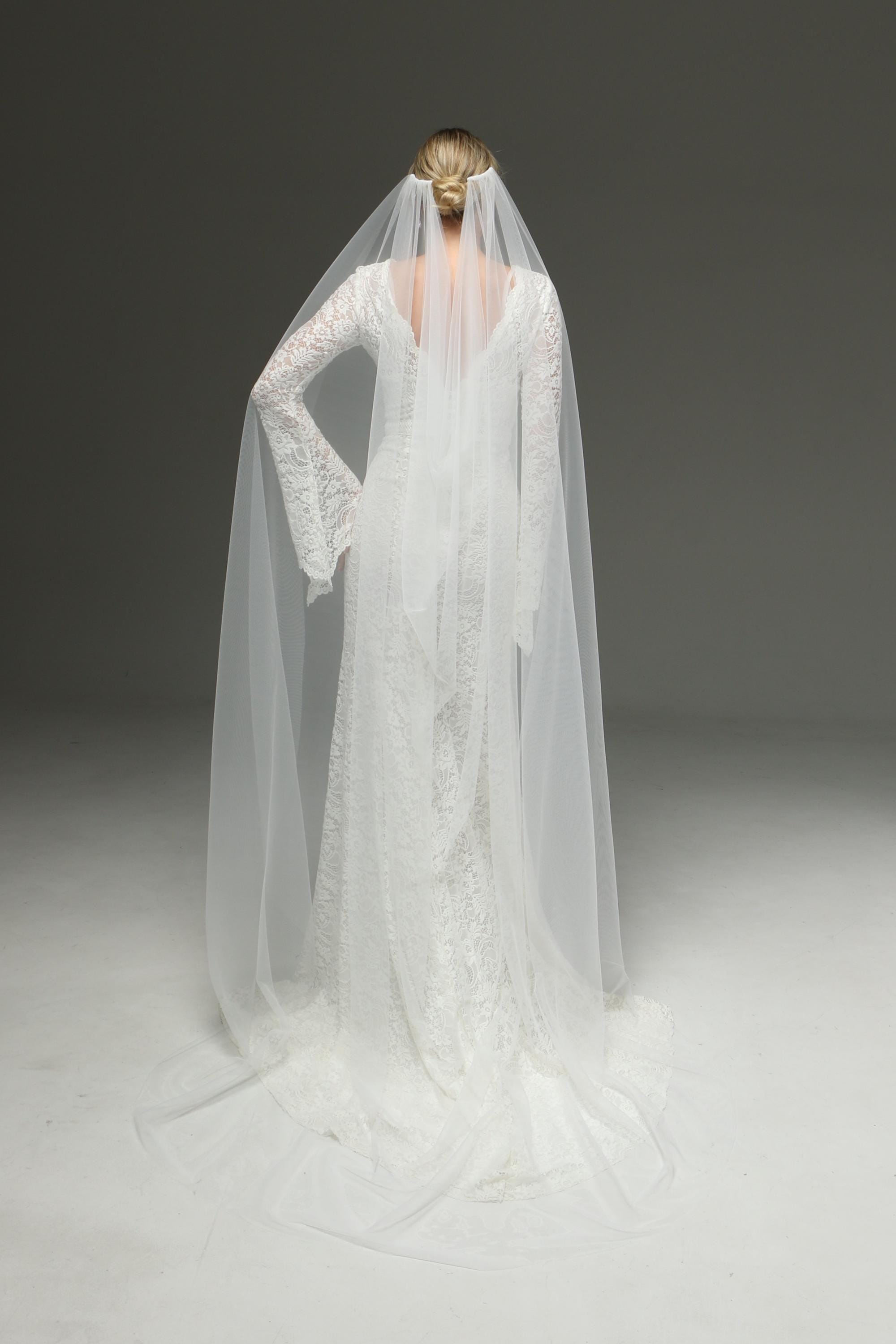 Handmade Soft Italian Tulle Bridal Veil, One-Tier Boho Wedding
