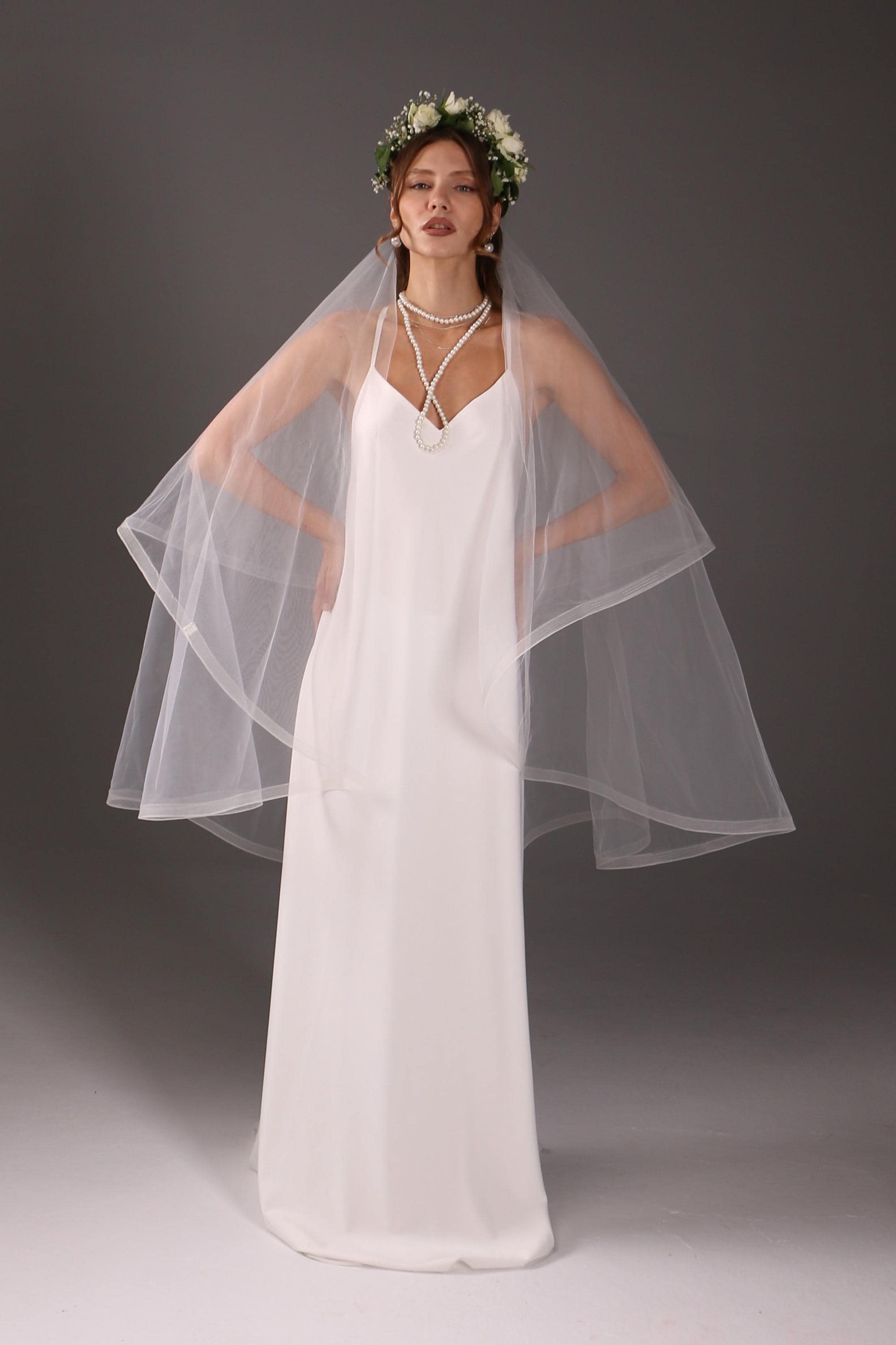 Horsehair Edge Bridal Veil | Double Layer Veil