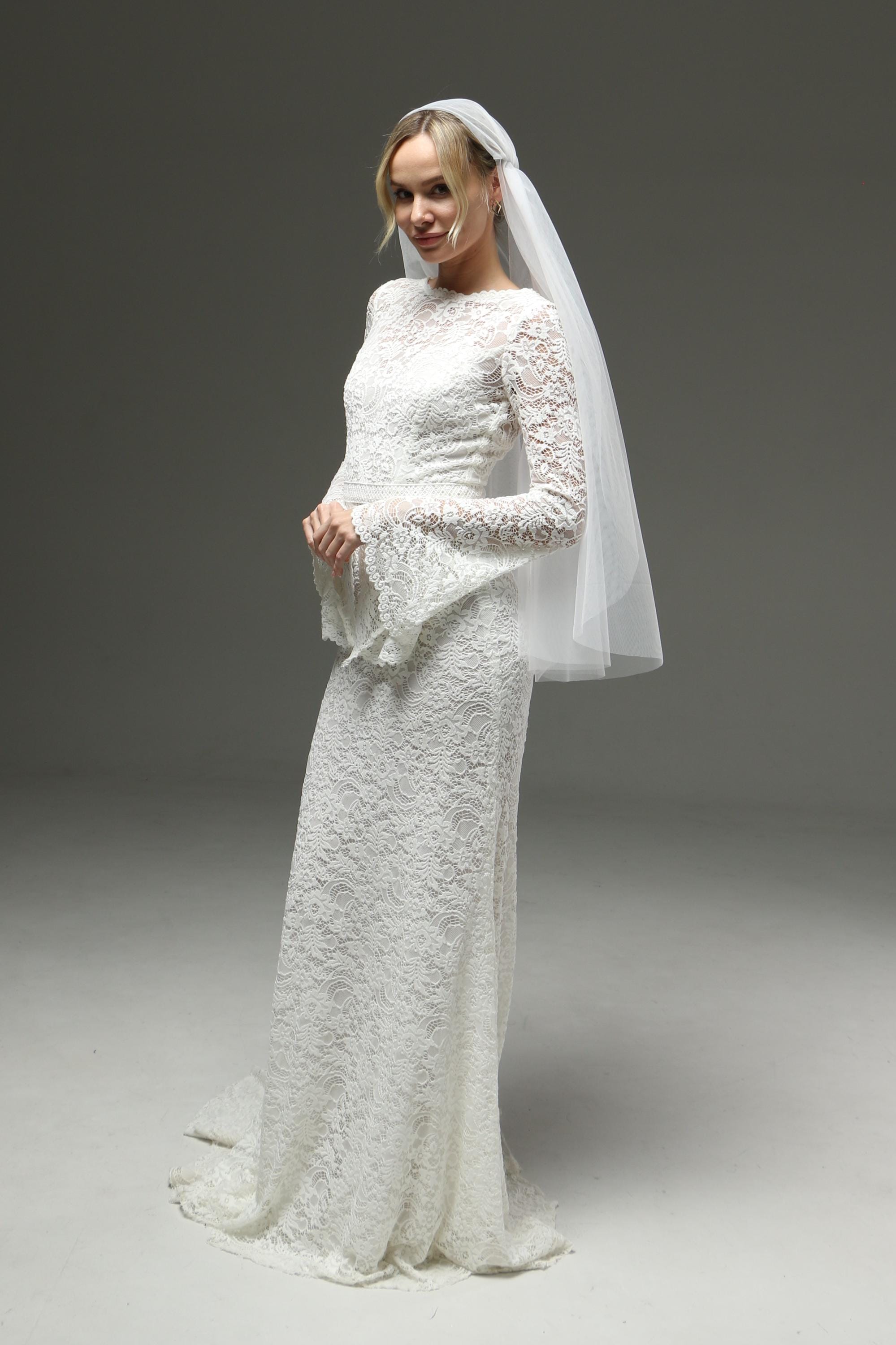Boho Juliet Cap Veil 43 Inch, Fingertip Raw Edge Veil Single Tier, Soft Tulle Bridal Veil Minimalist Wedding Veil